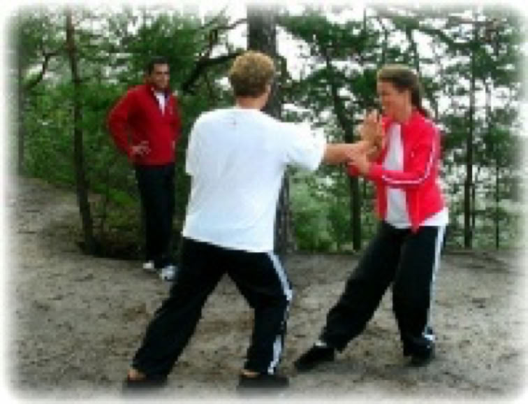 Photo pushing hands during Czechia workshop